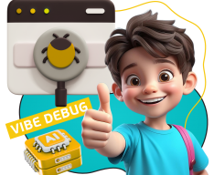 Тестирование & Vibe Debug. Охотники за багами - КИБЕРшкола программирования для детей, компьютерные курсы для школьников, начинающих и подростков - KIBERone г. Царицыно