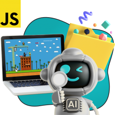 Язык программирования JavaScript + AI. Проектное обучение + геймификация + AI-помощники - КИБЕРшкола программирования для детей, компьютерные курсы для школьников, начинающих и подростков - KIBERone г. Царицыно